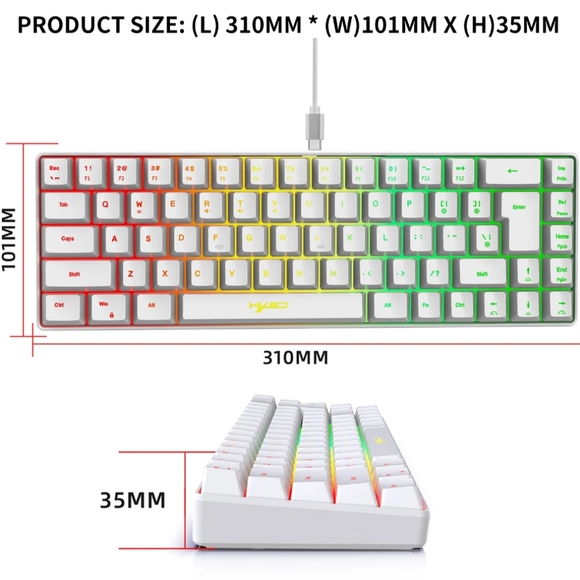 White mechanical gaming keyboard - Picture 3 of 4